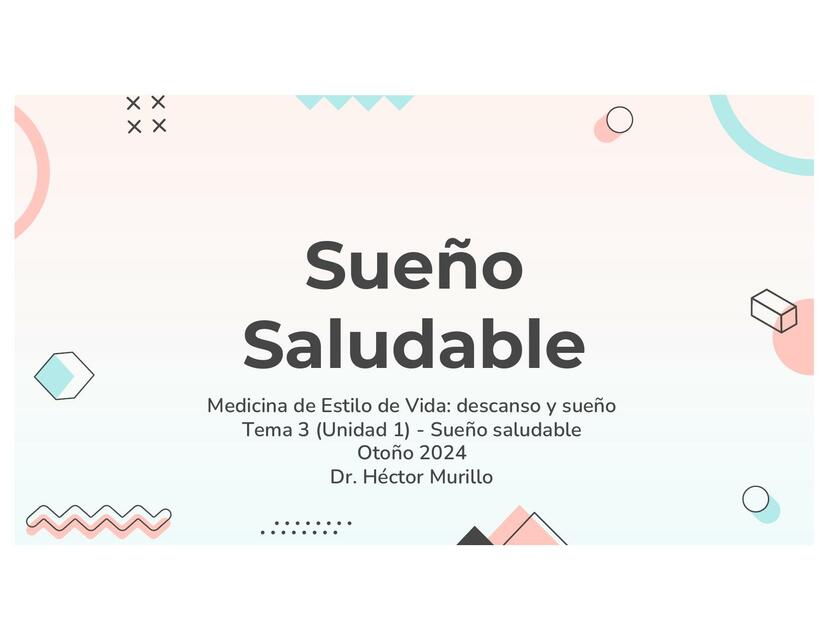 Tema 3 Sueno Saludable