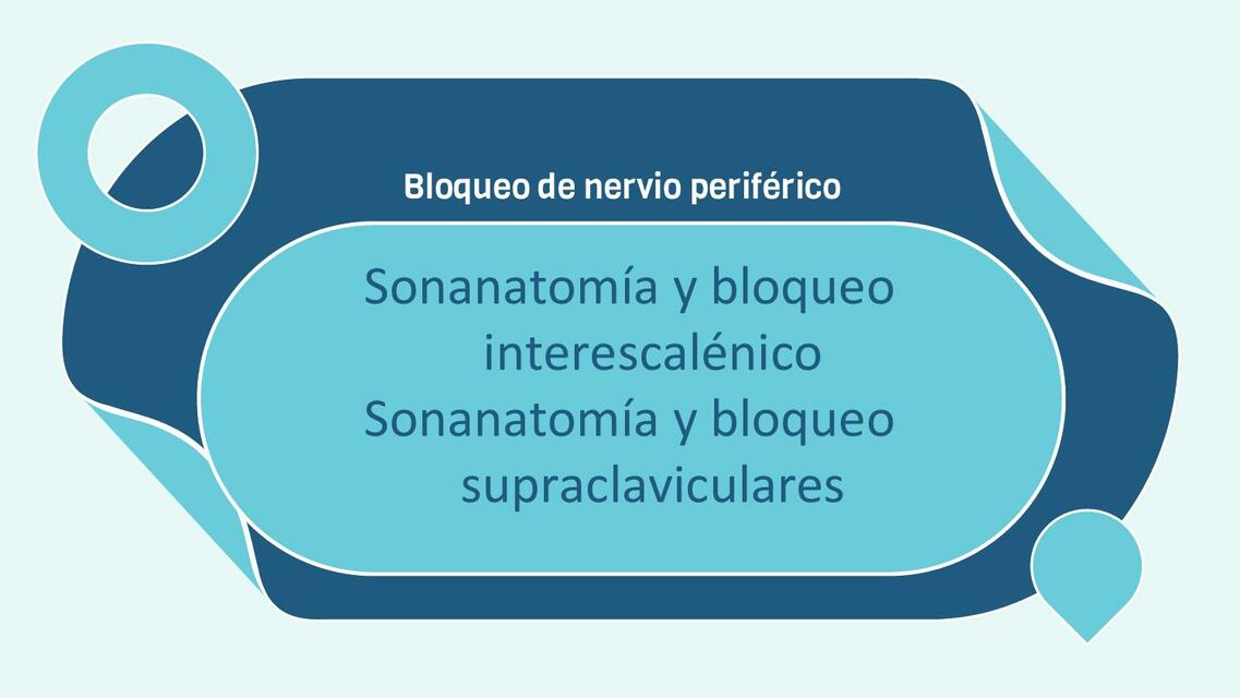 Sonanatomía y bloqueo interescalénico y supraclavi