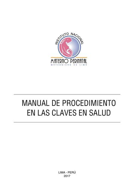 Manual de Procedimiento en las Claves en Salud