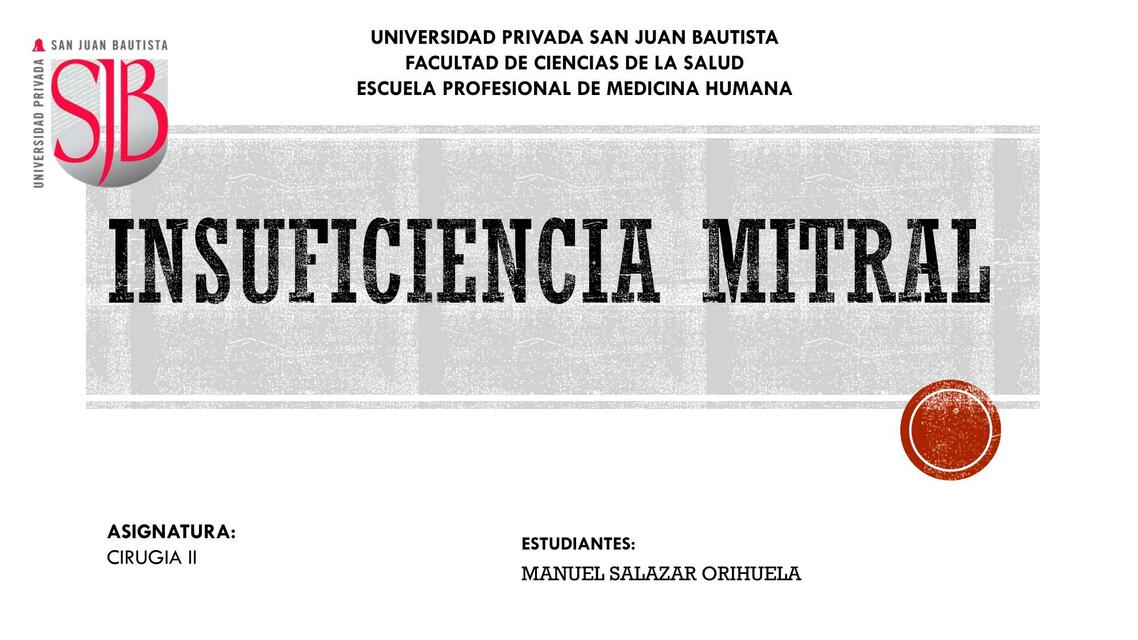 INSUFICIENCIA MITRAL