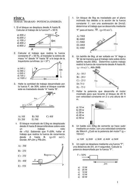 TRABAJO POTENCIA ENERGÍA