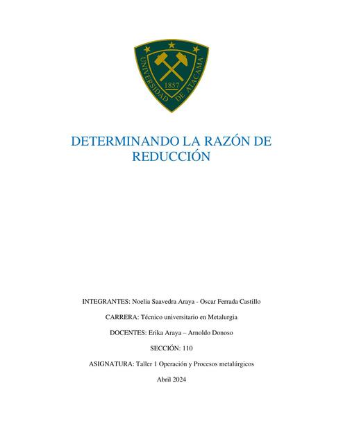 RAZÓN DE REDUCCIÓN