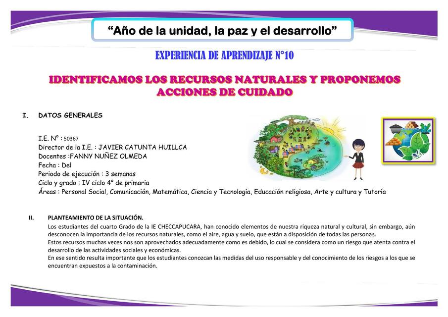 3RO EXPERIENCIA DE APRENDIZAJE 10