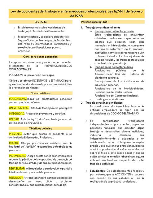 Ley de accidentes del trabajo y enf profesionales
