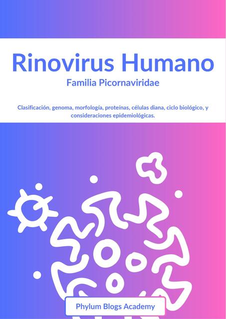 Rinovirus humano - Familia Picornaviridae