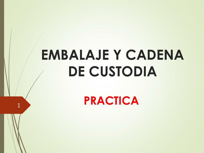 EMBALAJE Y CADENA DE CUSTODIA PRACTICA