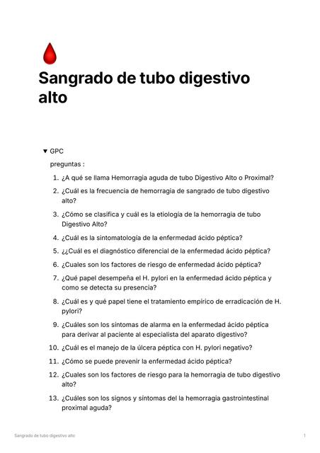 Sangrado de tubo digestivo alto