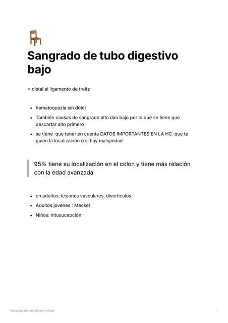 Sangrado tubo digestivo bajo