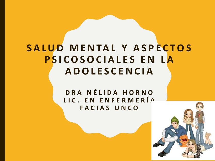 Salud Psicosocial y Trastornos en Adolescencia