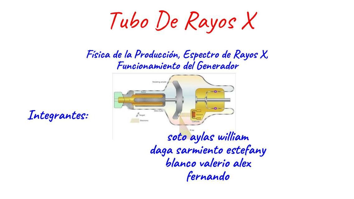 FISICA DE LA RADIACIÓN Tubo de RayosX