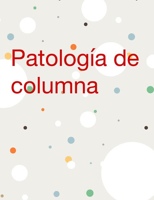 PatologiIa De Columna