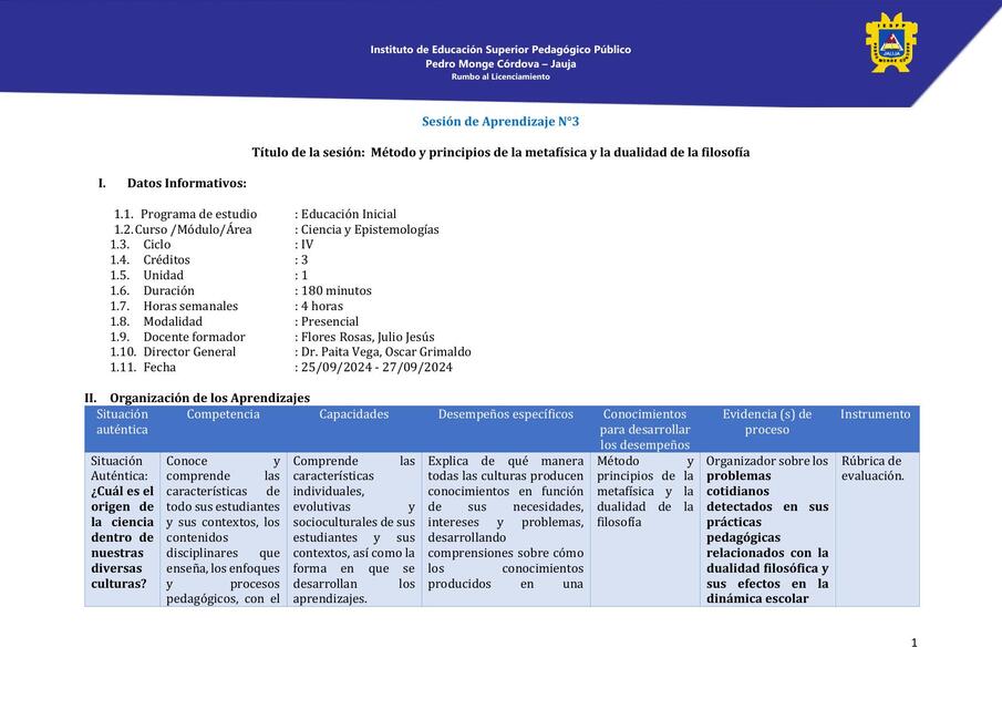 SESION 3 SEMANA 3 EDUC INICIAL IV CIENCIA Y EPISTE