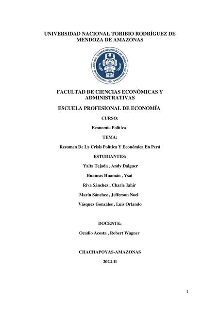 Crisis política y económica en Perú Resumio1 Recup