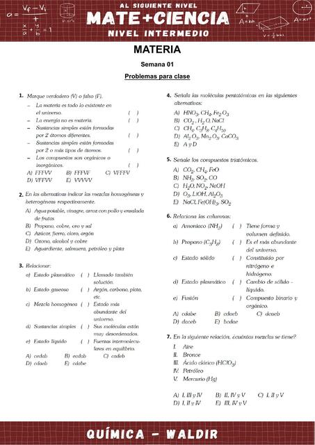 INTERMEDIO SEPARATA 01 QUIMICA MATERIA