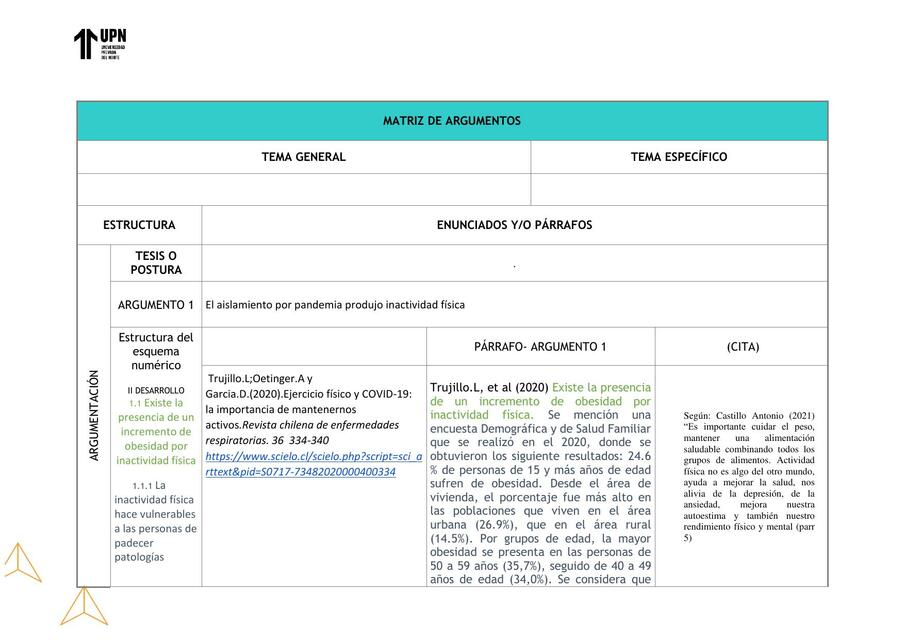 MATRIZ DE ARGUMENTOS FRANCO APARICIO