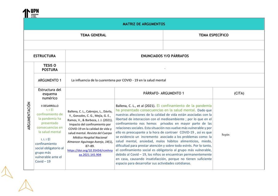 MATRIZ DE ARGUMENTOS 1 Diana Herrera ACTUALIZADO 1