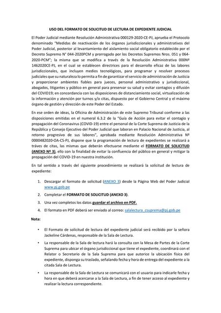 USO FORMATO LECTURA EXPEDIENTE JUDICIAL 4