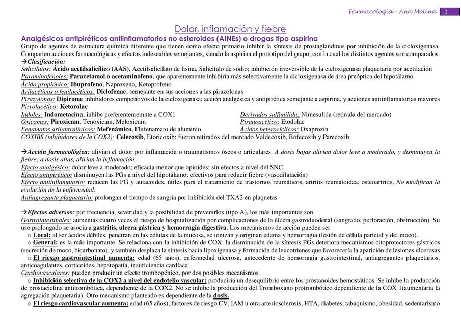 3 Farmacología del dolor inflamación y fiebre