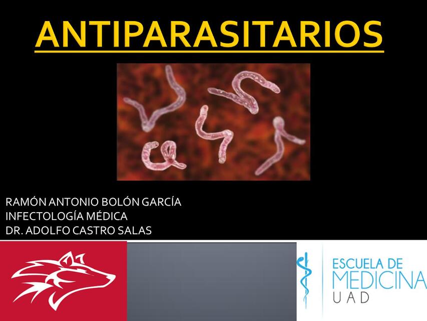 ANTIPARASITARIOS INFECTOLOGIA