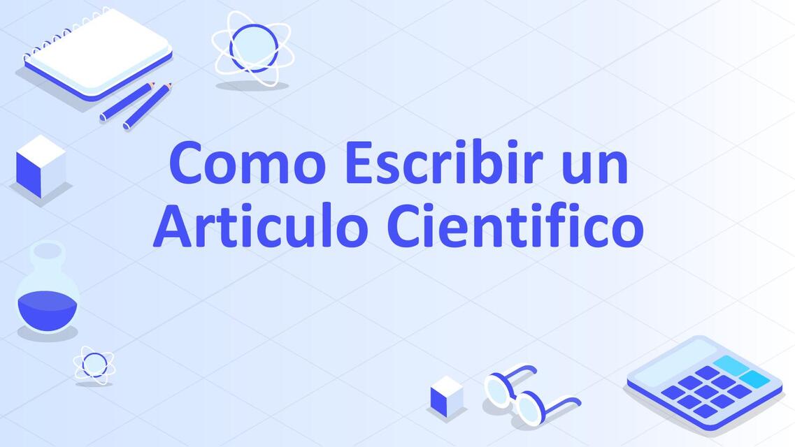 Como escribir un articulo científico