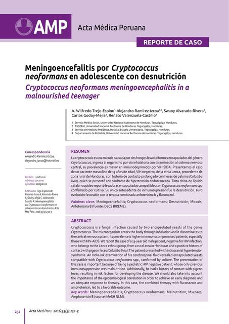 Trejo et al Meningoencefalitis por Cryptococcus en