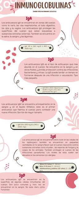 Infografía inmunoglobulinas