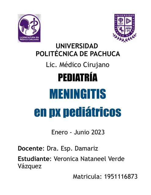 MENINGITIS en px pediatricos