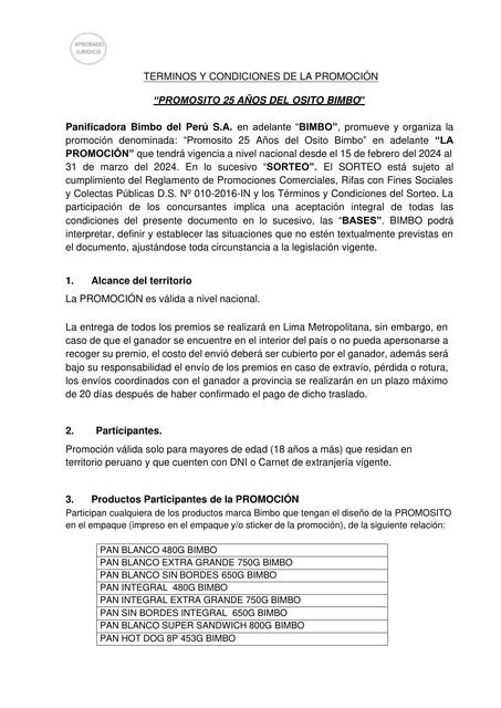 TC BIMBO Promoción 25 anos Promosito