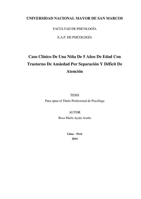 Flashcards de caso niña con ansiedad 1 | Por Clara Alondra | uDocz