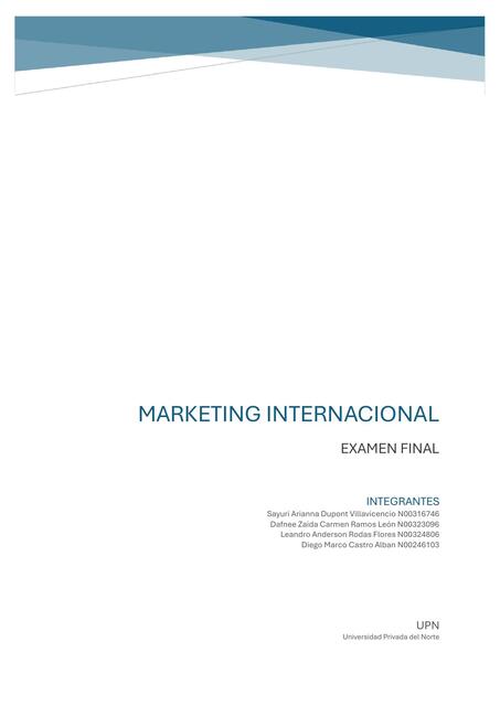 EXAMEN FINAL MARKETING INTERNACIONAL 1