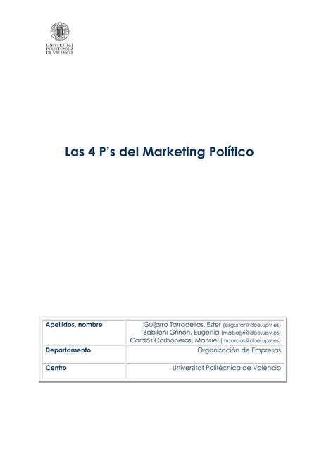 4 Ps del marketing politico