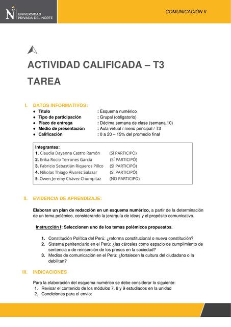 T3 Comunicación II Grupo N 20