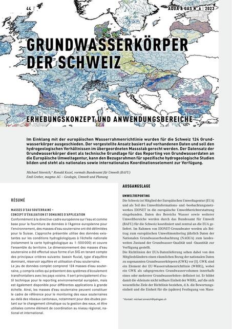 Grundwasserkörper der Schweiz