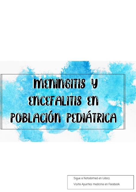 MENINGITIS Y ENCEFALITIS EN PEDIATRIA