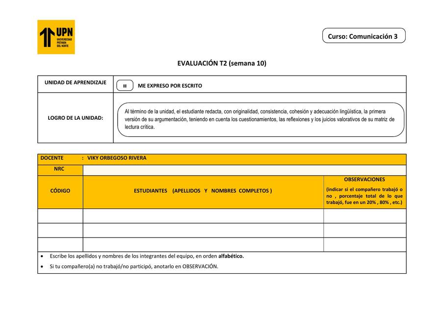 Evaluación T2 Comu3 1