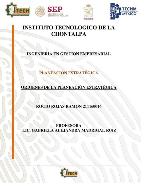 Origenes Planeacion Estrategica Linea del tiempo