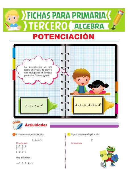 Que es la Potenciación para Tercero de Primaria