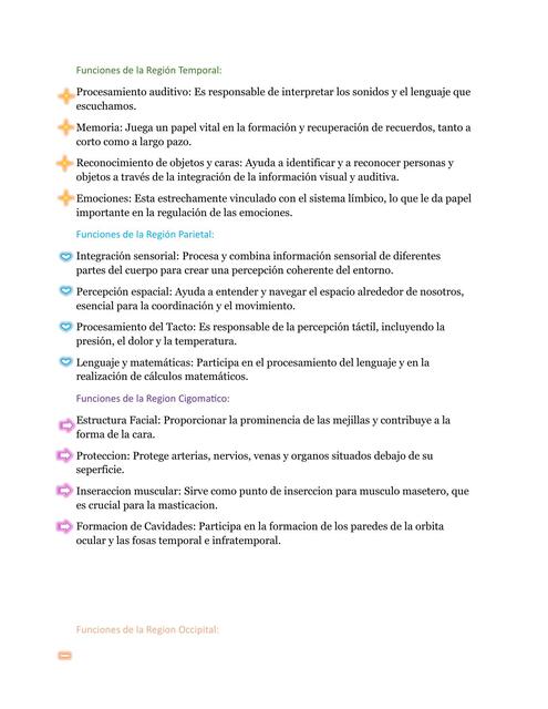 Funciones de la Región Temporal