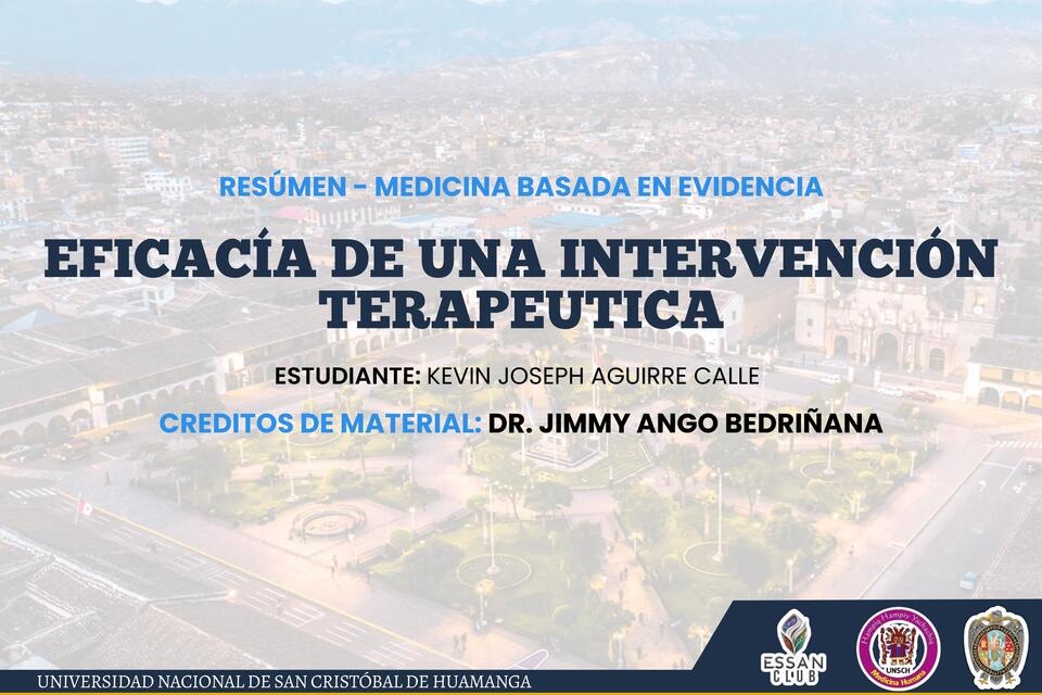 MBE: EFICACIA DE UNA INTERVENCIÓN TERAPEUTICA