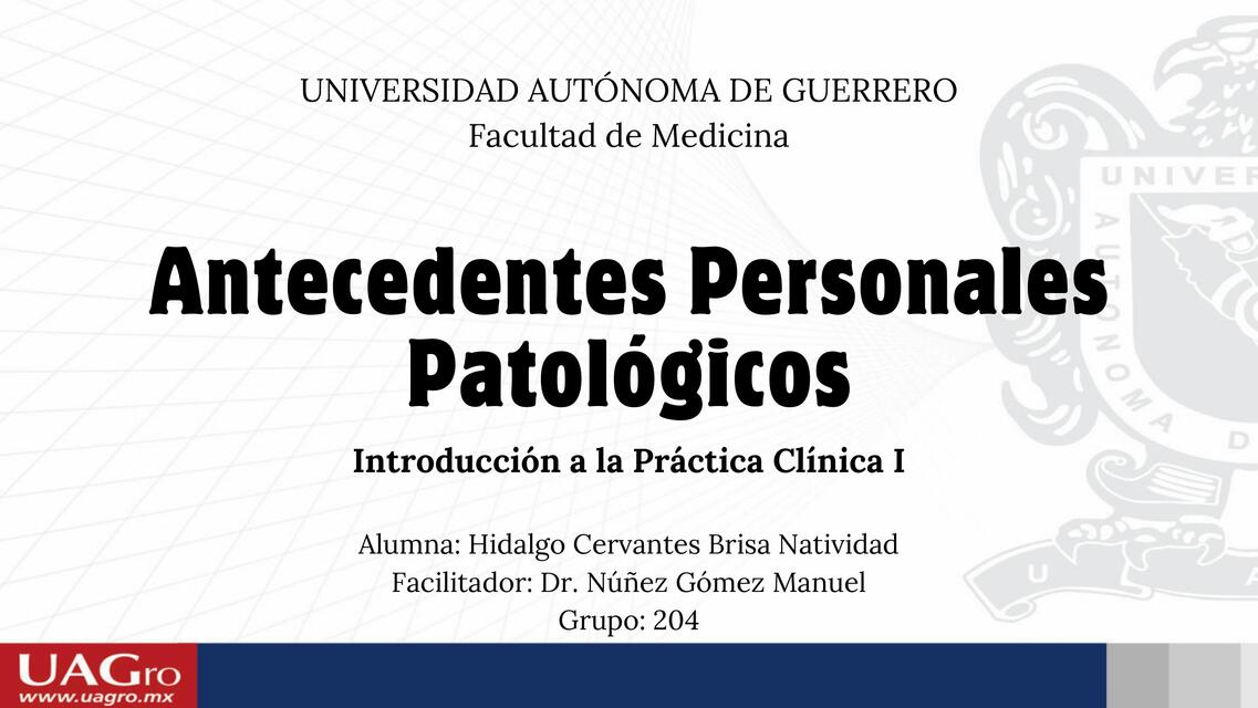 Antecedentes Personales Patologicos APP