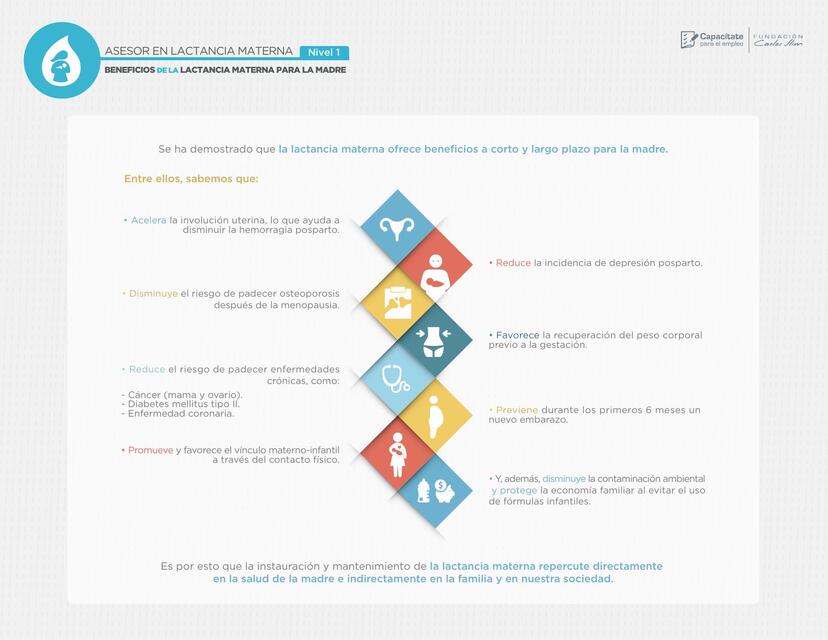 Beneficios de la lactancia materna para la madre