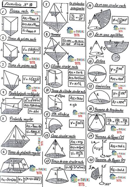 FORMULARIO DE GEOMETRIA ESPACIO