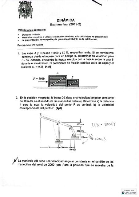 Examen Final Dinámica