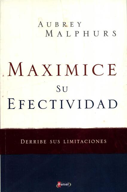 Aubrey Malphurs Maximice su efectividad