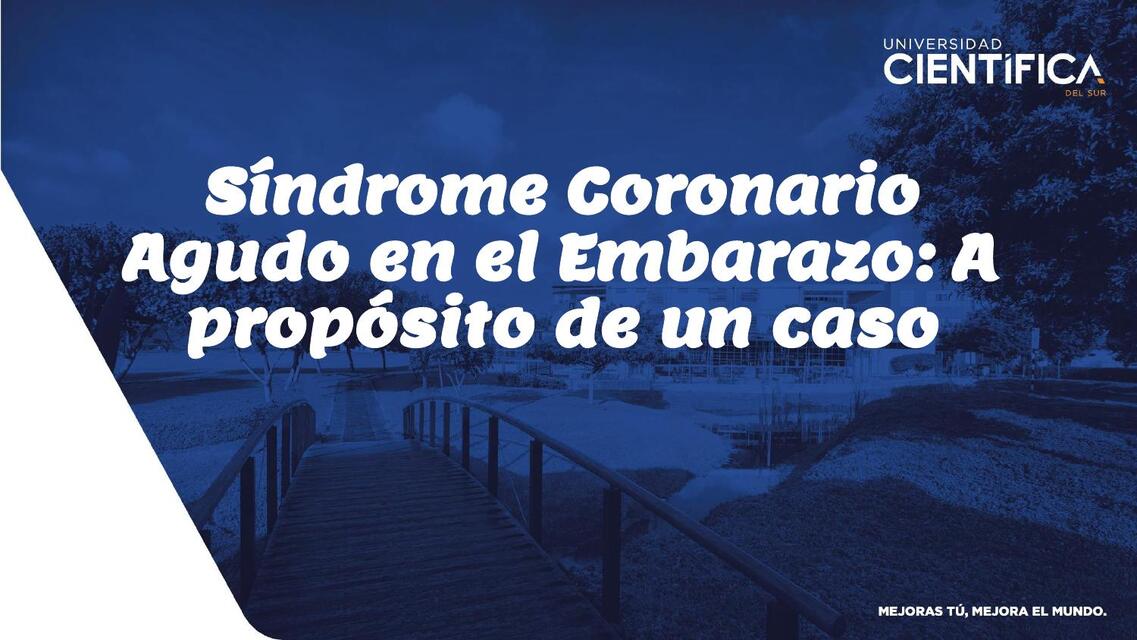 Síndrome Coronario Agudo en el Embarazo A propósit