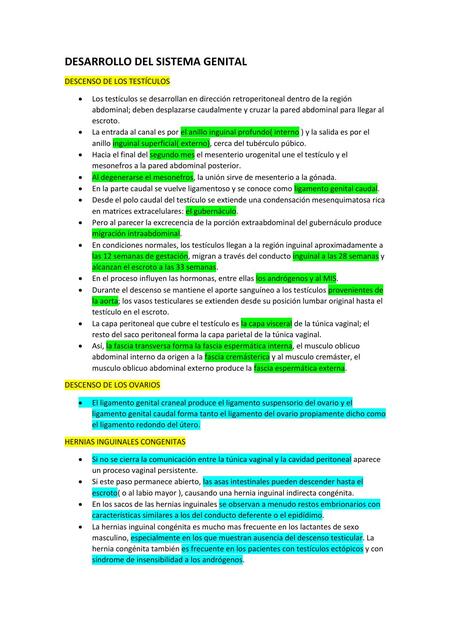 DESARROLLO DEL SISTEMA GENITAL