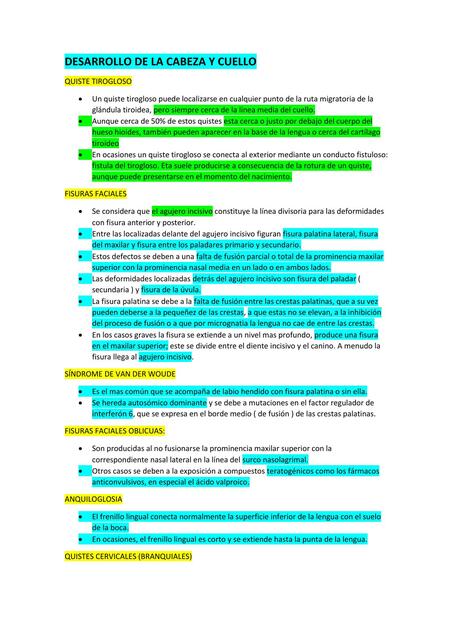 DESARROLLO DE LA CABEZA Y CUELLO