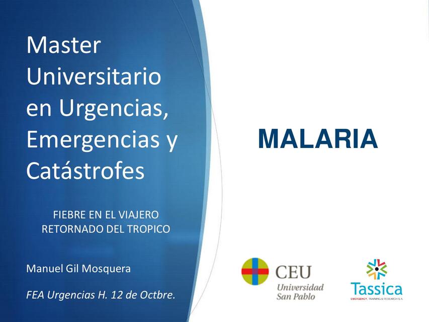 MALARIA MASTER CEU TASSICA