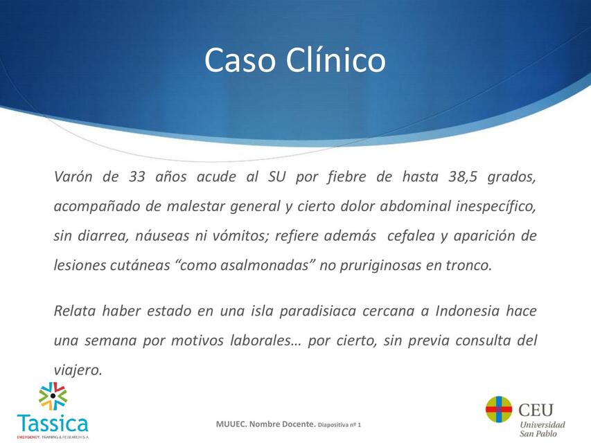 FIEBRE TIFOIDEA PRESENTACION MASTER CEU TASSICA