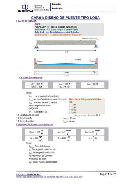 DISEÑO DE PUENTE TIPO LOSA L12m EN MATHCAD PRIME